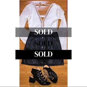 ⛔️SOLD⛔️Black Leather Skirt